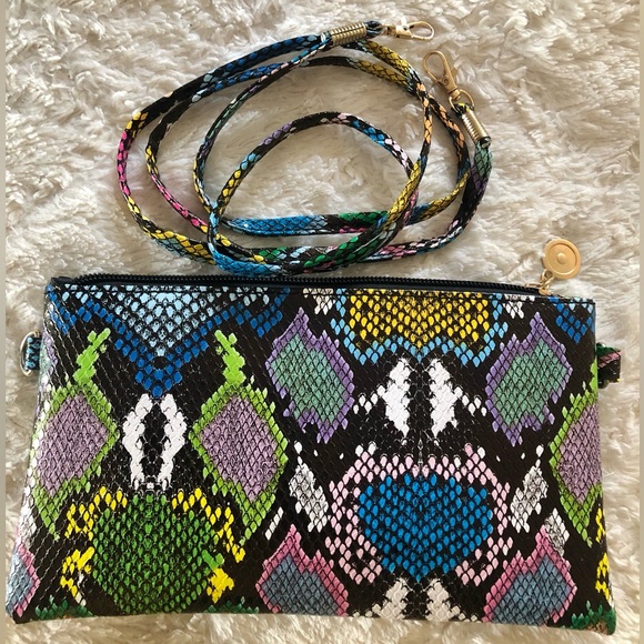 PAOTMBU Multicolor Ankle Strap Block Heel Sandals and Matching Bag 🔆 - Picture 7 of 12